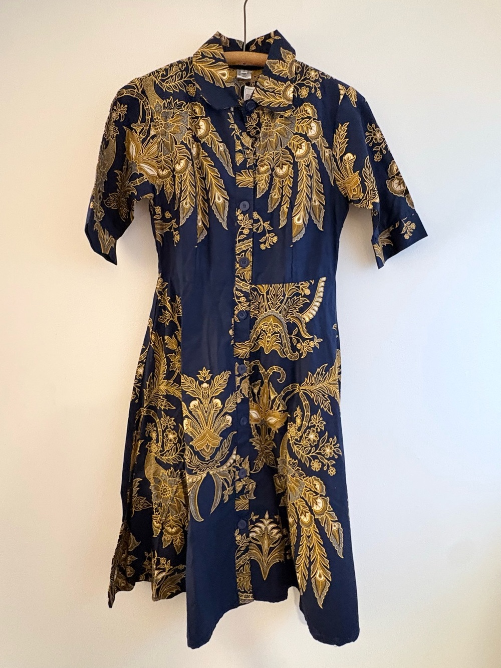 NWT Balinese batik fabric shirtdress, sz S